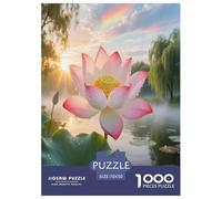 Fleur de Lotus Puzzles 1000 Pieces Cadeau Unique Jeu Éduchatif Défi Jouet À De Qualité Supérieure Peinture Art pour Adultes Et Enfants À Partir De 14 Ans 70x50cm/1000pcs