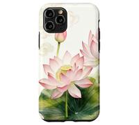 Fleur de Lotus Rose Aquarelle - Motif Floral Asiatique Zen Coque pour iPhone 11 Pro