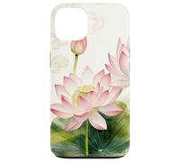 Fleur de Lotus Rose Aquarelle - Motif Floral Asiatique Zen Coque pour iPhone 13