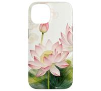 Fleur de Lotus Rose Aquarelle - Motif Floral Asiatique Zen Coque pour iPhone 14