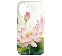 Fleur de Lotus Rose Aquarelle - Motif Floral Asiatique Zen Coque pour iPhone 16