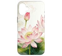 Fleur de Lotus Rose Aquarelle - Motif Floral Asiatique Zen Coque pour iPhone 16 Plus