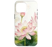 Fleur de Lotus Rose Aquarelle - Motif Floral Asiatique Zen Coque pour iPhone 16 Pro Max