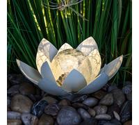 Fleur de lotus solaire LED - env. 25 x 11 cm - Lampe de décoration de jardin