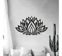 Fleur de Lotus Sticker Mural Amovible Noir pour Yoga Studio ou Espace de Méditation Décor Créer une Atmosphère Sereine et Paisible 33x56cm