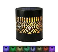 fleur de lumiere solaire murale,Decorative Solar Mandala Lights,lampe Solaire Exterieur Mandala,Lanterne Solaire En Métal, IP65 Étanche Lanterne Solaire Exterieur A Poser Pour Jardin Patio