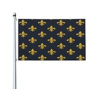 Fleur De Lys Britannique Rétro Décoration Bannière 90X150Cm Suspendre Avec Œillets Bannière Cour Drapeau Pour Plage Toutes Les Saisons Intérieure