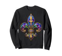 Fleur de lys Gothique colorée ornée d'art héraldique médiéval Sweatshirt