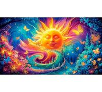 Fleur de Mandala Puzzle 1000 pièces Cadeau Unique Jeu éducatif défi Jouet de qualité supérieure Peinture Art pour Adultes et Enfants 75x50cm/1000pcs