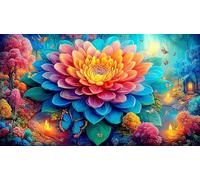 Fleur de Mandala Puzzle 1000 pièces Educa Cadeau Unique De l'art Décoration Jeu éducatif Challenge Toy pour Adultes et Enfants à partir de 14 Ans 38x52cm/1000pcs