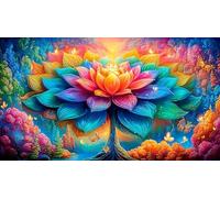 Fleur de Mandala Puzzle 1000 pièces Educa Divertissement créatif Décoration Intérieure Jeu éducatif Challenge Toy pour Adultes et Enfants à partir de 14 Ans 38x52cm/1000pcs