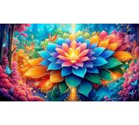 Fleur de Mandala Puzzle 1000 pièces Educa Jeu D'Intelligence Décoration Intérieure Jeu éducatif Challenge Toy pour Adultes & Enfants des 14 Ans 38x52cm/1000pcs