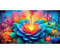 Fleur de Mandala Puzzles 1000 Pieces Cadeau Unique Jeu éducatif Challenge Toy de qualité supérieure Peinture Art pour Adultes et Enfants 75x50cm/1000pcs