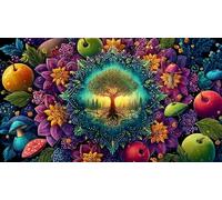 Fleur de Mandala Puzzles 1000 pièces Cadeau Unique Jeu éduchatif défi Jouet de qualité supérieure Peinture Art pour Adultes et Enfants à partir de 14 Ans 75x50cm/1000pcs