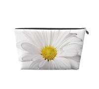Fleur de Marguerite Blanche avec Coeur Jaune Vif, Trousse de Toilette Trousse de Maquillage Sac à cosmétiques Trousse de Toilette de Voyage Portable