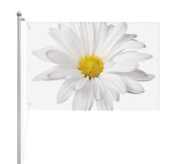 Fleur de marguerite blanche avec un cœur jaune vif,Drapeau de jardin, bannière décorative, drapeau double face, 2 x 3 pieds, pour extérieur et intérieur