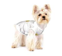 Fleur de Marguerite Blanche avec Un cœur Jaune Vif,T-Shirt sans Manches en Coton pour Animaux de Compagnie, Gilet Respirant, Extensible et Doux,S