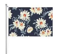 Fleur de marguerite florale,Drapeau de jardin, bannière décorative, drapeau double face, 2 x 3 pieds, pour extérieur et intérieur