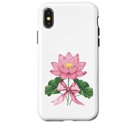 Fleur de Naissance de Juillet Lotus Aquarelle Bloom Coque pour iPhone X/XS