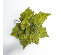 Fleur de Noël en plastique pour décoration de Noël 28 cm (vert)
