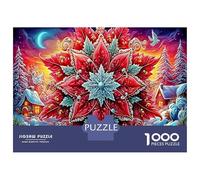 Fleur de Noël Puzzle 1000 Pieces Cadeau Unique intéressant Jeu Éducatif Défi Jouet À De Qualité Supérieure Peinture Art pour Adultes Et Enfants À Partir De 14 Ans 52x38cm/1000pcs