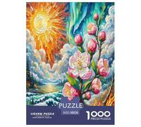 Fleur de pêche Puzzle 1000 Pièces Cadeau Unique Jeu Éducatif Défi Jouet À De Qualité Supérieure Peinture Art pour Adultes Et Enfants À Partir De 14 Ans 38x26cm/1000pcs
