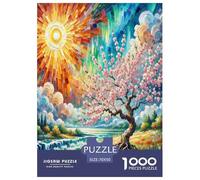 Fleur de pêche Puzzles 1000 Pieces Cadeau Unique Jeu Éducatif Challenge Toy À De Qualité Supérieure Peinture Art pour Adultes Enfants 70x50cm/1000pcs