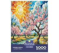 Fleur de pêche Puzzles 1000 Pièces Cadeau Unique Jeu Éducatif Challenge Toy À De Qualité Supérieure Peinture Art pour Adultes Et Enfants À Partir De 14 Ans 38x26cm/1000pcs
