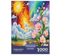 Fleur de pêche Puzzles 1000 Pieces Cadeau Unique Jeu Éducatif Challenge Toy À De Qualité Supérieure Peinture Art pour Adultes Et Enfants À Partir De 12 Ans 70x50cm/1000pcs