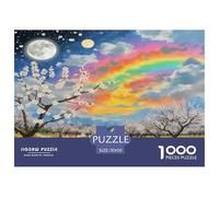 Fleur de Pêcher Puzzles 1000 Pièces Cadeau Unique Jeu ÉduChatif Challenge Toy À De Qualité Supérieure Peinture Art pour Adultes Enfants 70x50cm/1000pcs