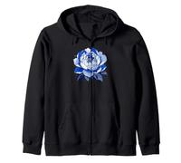 Fleur de Pivoine Bleue botanique Art Floral Design élégant Sweat à Capuche