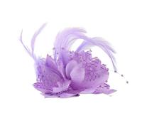 Fleur De Plume Broche Pins Broches à breloques en tissu, épingles fleurs, accessoires for cheveux, serre-tête for filles, décoration de festival(Light purple)