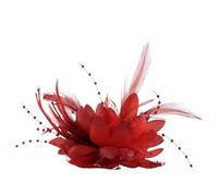 Fleur De Plume Broche Pins Broches à breloques en tissu, épingles fleurs, accessoires for cheveux, serre-tête for filles, décoration de festival(Red)