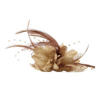 Fleur De Plume Broche Pins Broches à breloques en tissu, épingles fleurs, accessoires for cheveux, serre-tête for filles, décoration de festival(Light brown)