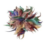 Fleur De Plume Broche Pins Grande broche en plumes de 22 cm for femme, épingles luxe colorées, for fête, mariage, vêtements, bijoux, accessoires(Color 01)