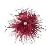 Fleur De Plume Broche Pins Grande broche en plumes multicolores de 21 cm for femmes, accessoire luxe perles, fête(Color 08)