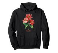 Fleur de Poinsettia nom Scientifique rétro Illustration Flore Sweat à Capuche