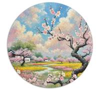 Fleur de Prune 1000 Pièces Puzzles Classiques Jouets Éducatifs Jeu D'Intelligence Plante Puzzle Ronds Puzzle Difficile Impossible pour Enfants Cadeau 1000pcs (67.5x67.5cm)