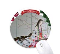 fleur de prunier beauté la peinture chinoise tapis de souris en caoutchouc de sapin de noël