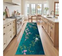 Fleur de Prunier Tapis Cuisine Devant Evier 50x180 cm, Tapis de Cuisine Long Floral Branche d'arbre Feuilles Botanique Antidérapant et Lavable, Paillasson Interieur Entree, pour Couloir Passage