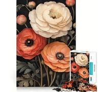 Fleur de renoncule Puzzle Art Nouveau 1000 pièces pour Adolescents, Jeu de logique, pièce de Collection découpée avec précision, idéal pour Les Moments de détente (50x75cm)