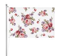 Fleur de rose,Drapeau de jardin, bannière décorative, drapeau double face, 2 x 3 pieds, pour extérieur et intérieur
