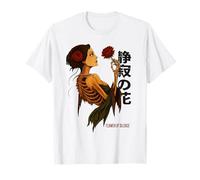 Fleur de Silence Gothique Squelette Femme avec Rose T-Shirt