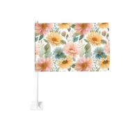 Fleur de tournesols pastel à l'aquarelle pour voiture - Clip de fenêtre extérieure - 30 x 45 cm - Décoration de voiture double face