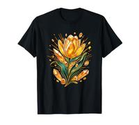 Fleur de Tulipe en Cristal radieux - Magie Florale dorée T-Shirt