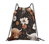 Fleur De Vache des Highlands Sac De Natation Unisexe Sacs À Cordon Réglable Sac De Sport pour PE École Fête 36X42Cm