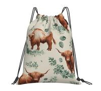 Fleur De Vache des Highlands Sac De Sport Réglable Sacs À Cordon Unisexe Sac À Dos pour Téléphone Camping Cosmétiques 36X42Cm