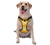 Fleur de Vanille géométrique Jaune,Harnais pour Animaux de Compagnie, Harnais réfléchissant réglable pour Chien,L
