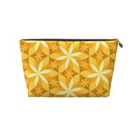 Fleur De Vanille Géométrique Jaune, Trousse de Toilette Trousse de Maquillage Sac à cosmétiques Trousse de Toilette de Voyage Portable