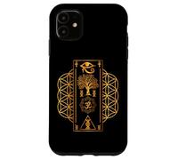 Fleur de Vie ADN Om Œil d'Horus Ankh Symboles Anciens Coque pour iPhone 11